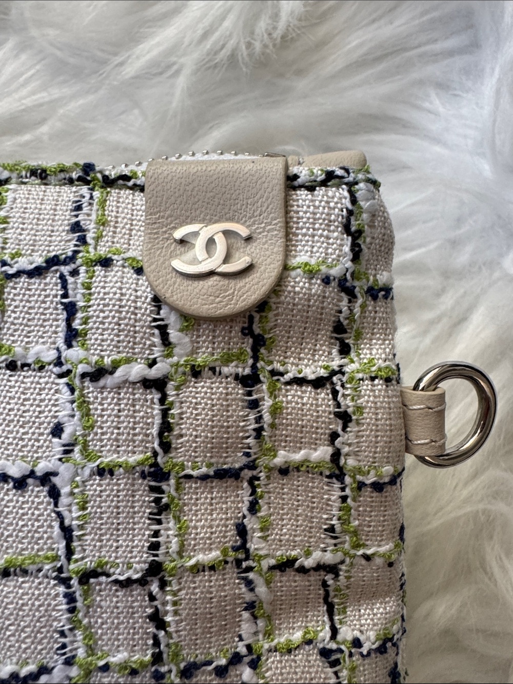 NWT CHANEL 2019 Beige Calfskin Perforated Logo Tote with Silver-Tone Hardware - Picture 14 of 17